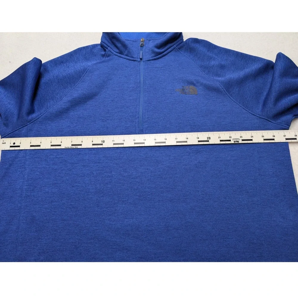 The North Face‎ Quarter Zip Pullover Mens XXL Blue Heathered Fleece Logo